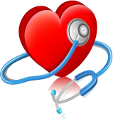 Heart graphic with stethescope around it